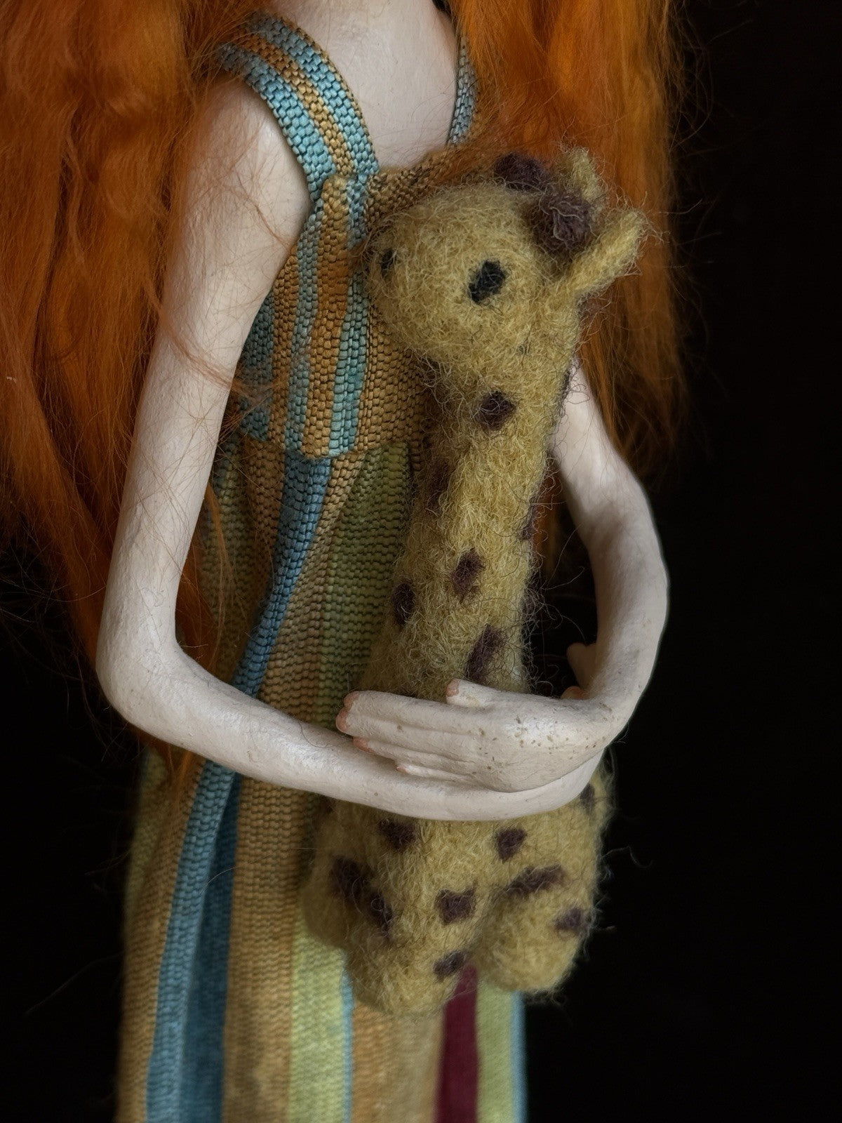 OOAK Artist 13” Mixed Media Paper Clay Doll by Barbara Lee Bosco