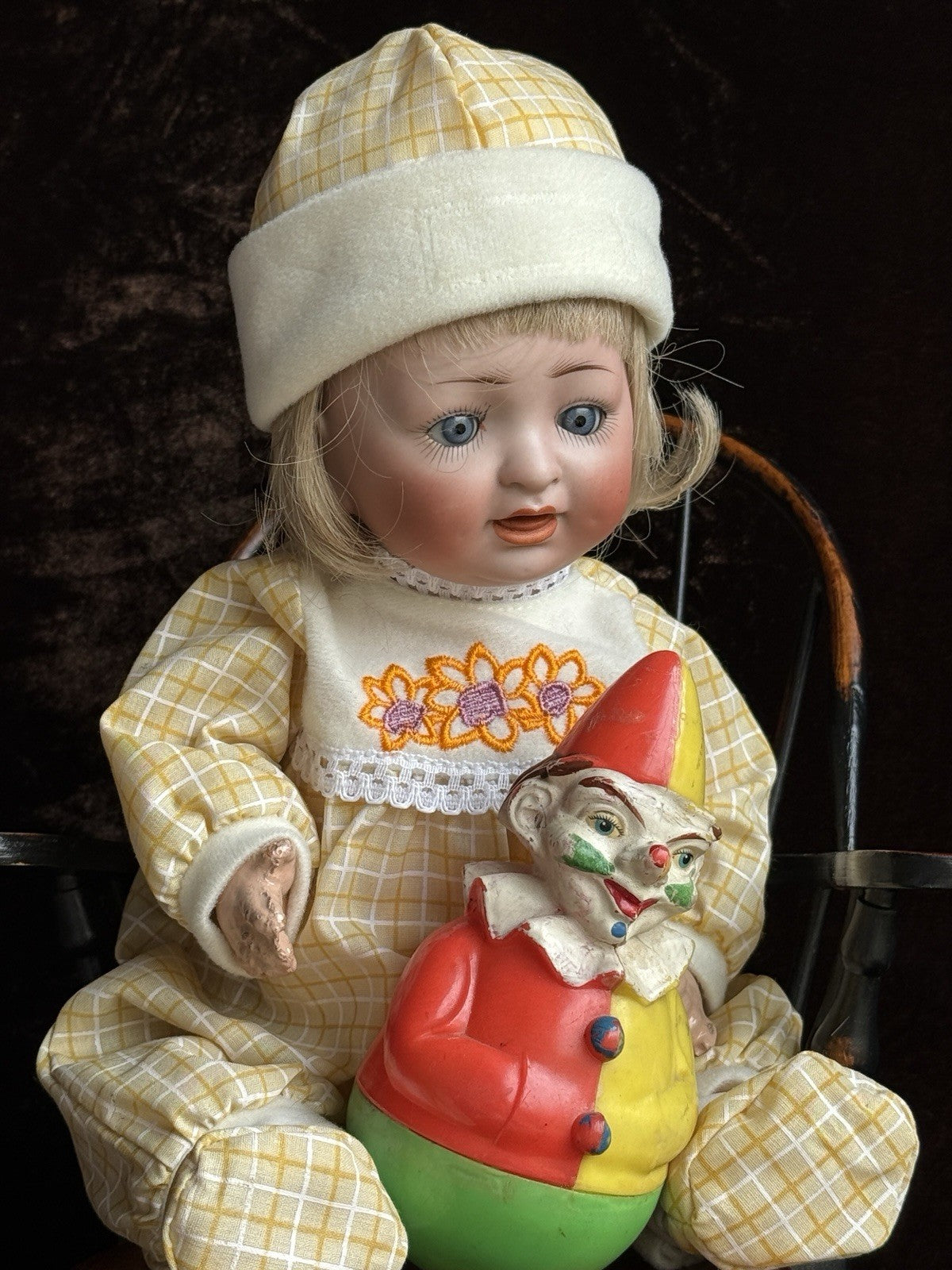 Antique German 11” Hertel Schwab 152 Bisque Head Baby Doll