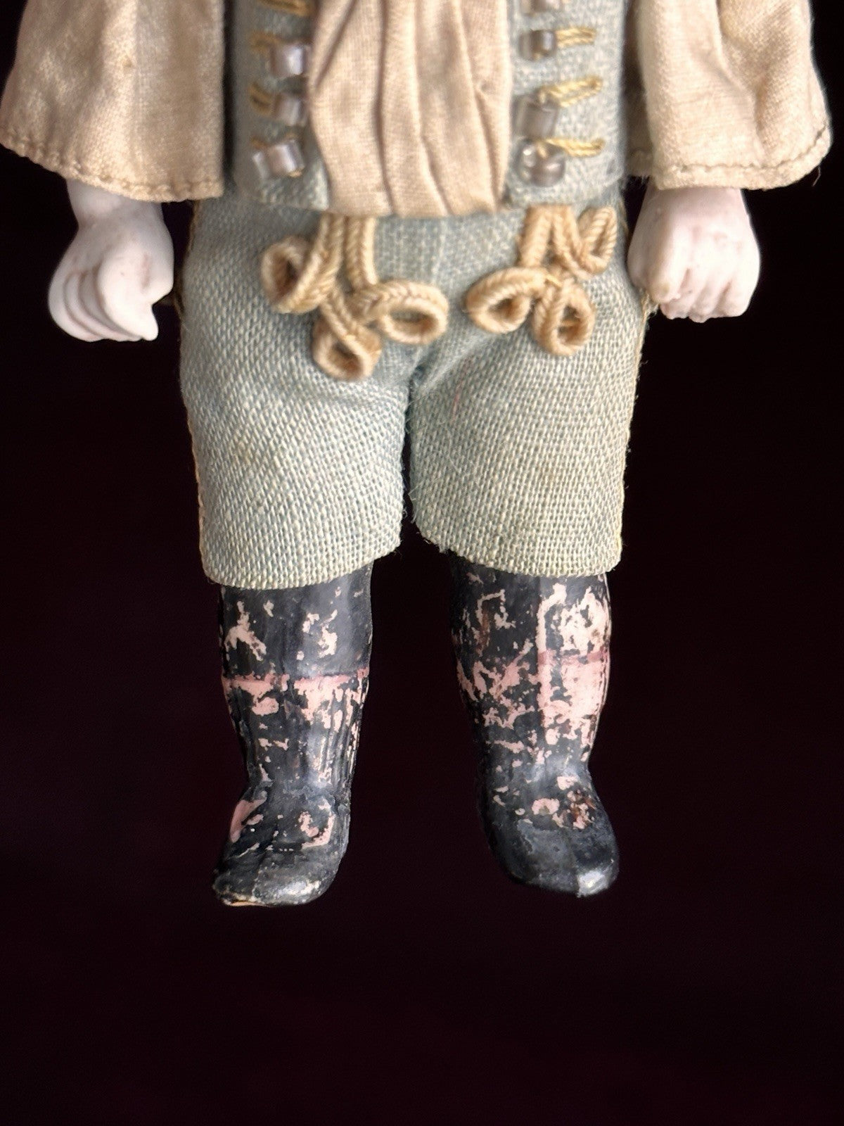 Antique German 4.25” Heubach Coquette Dollhouse All Bisque Miniature Doll