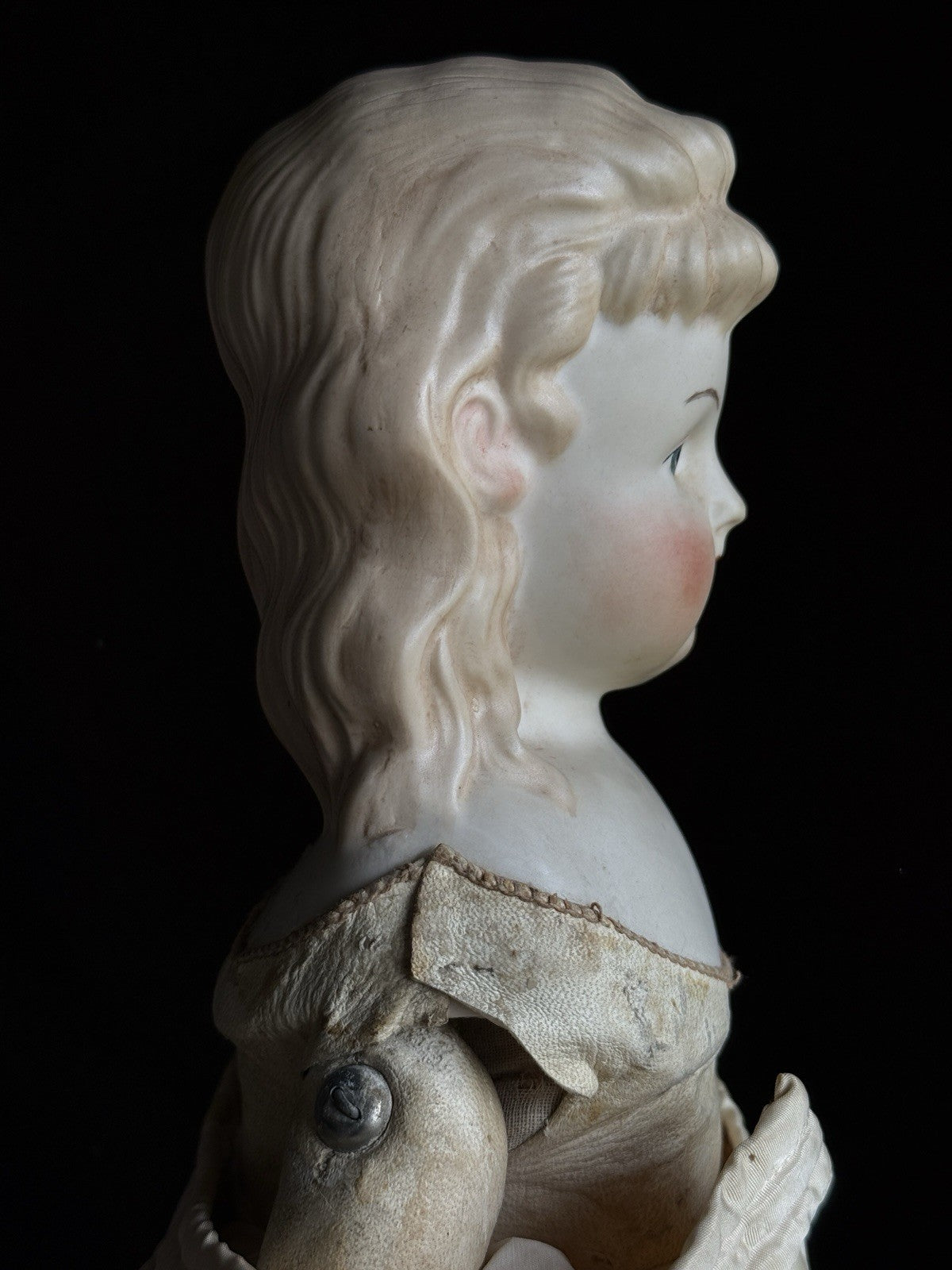 Vintage 19” Reproduction of Antique ABG Spill Curl Parian Doll with Antique Body