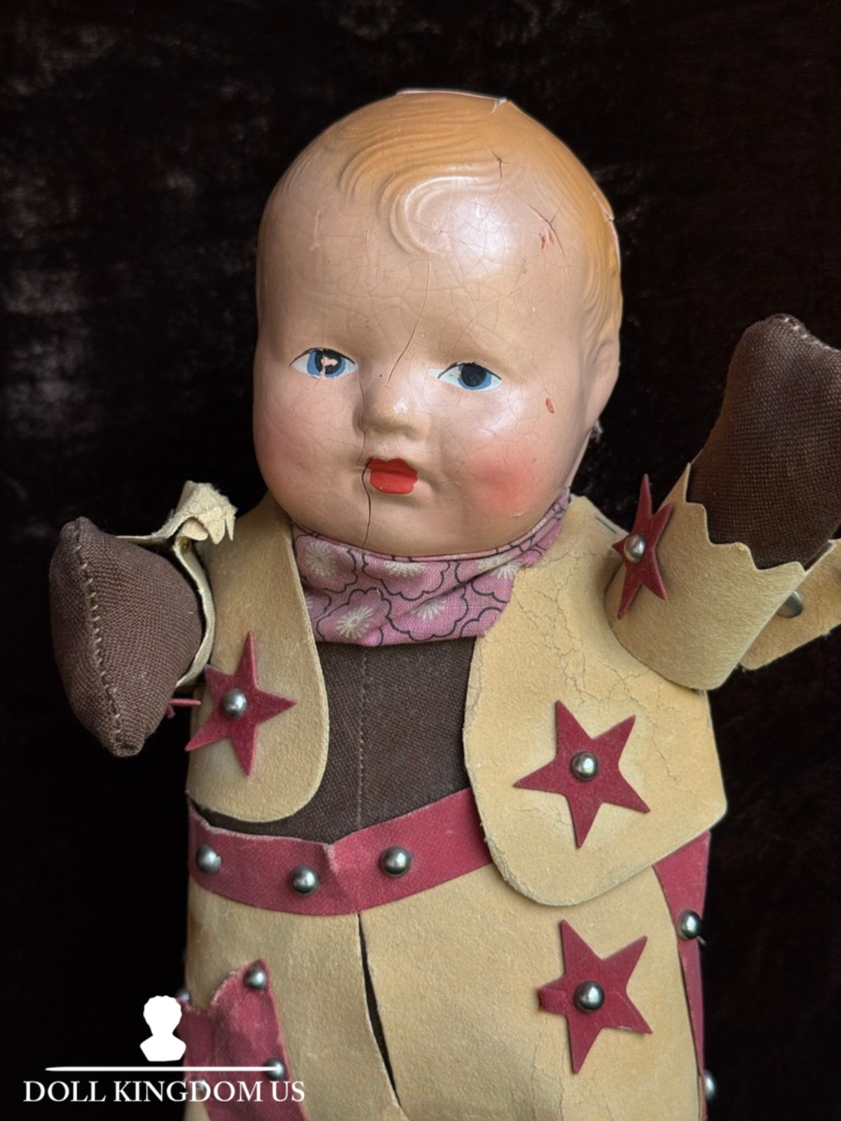 Vintage American 13" Composition Cowboy Character Doll