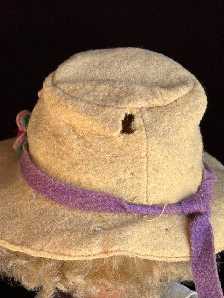 Vintage Italian 13” Lenci 70 (?) Felt Cloth Character Girl Doll