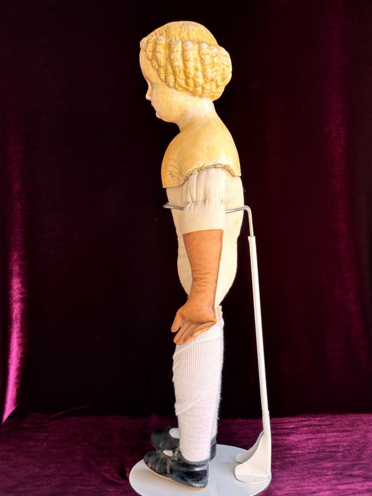 Antique German 24” Müller & Strassburger (?) Papier Mache Doll