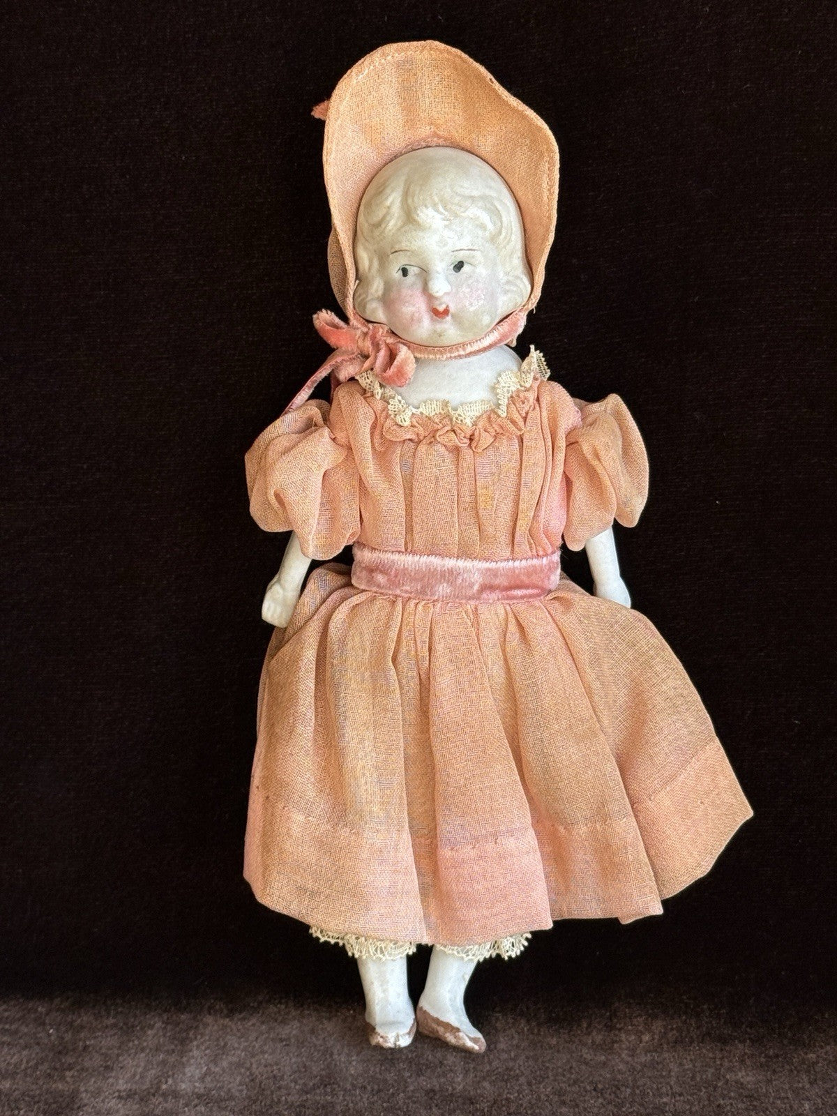 Lot of 2 Vintage Miniature 7.25” Made in Japan Bisque Head Dolls