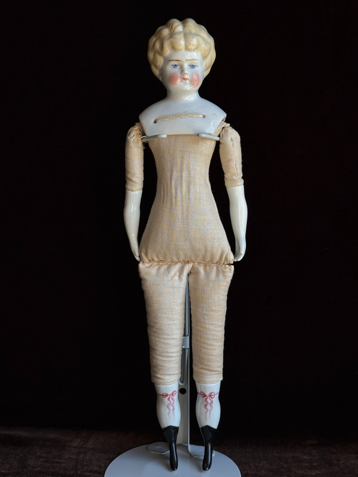 Antique German Hertwig 14.5” China Head Doll