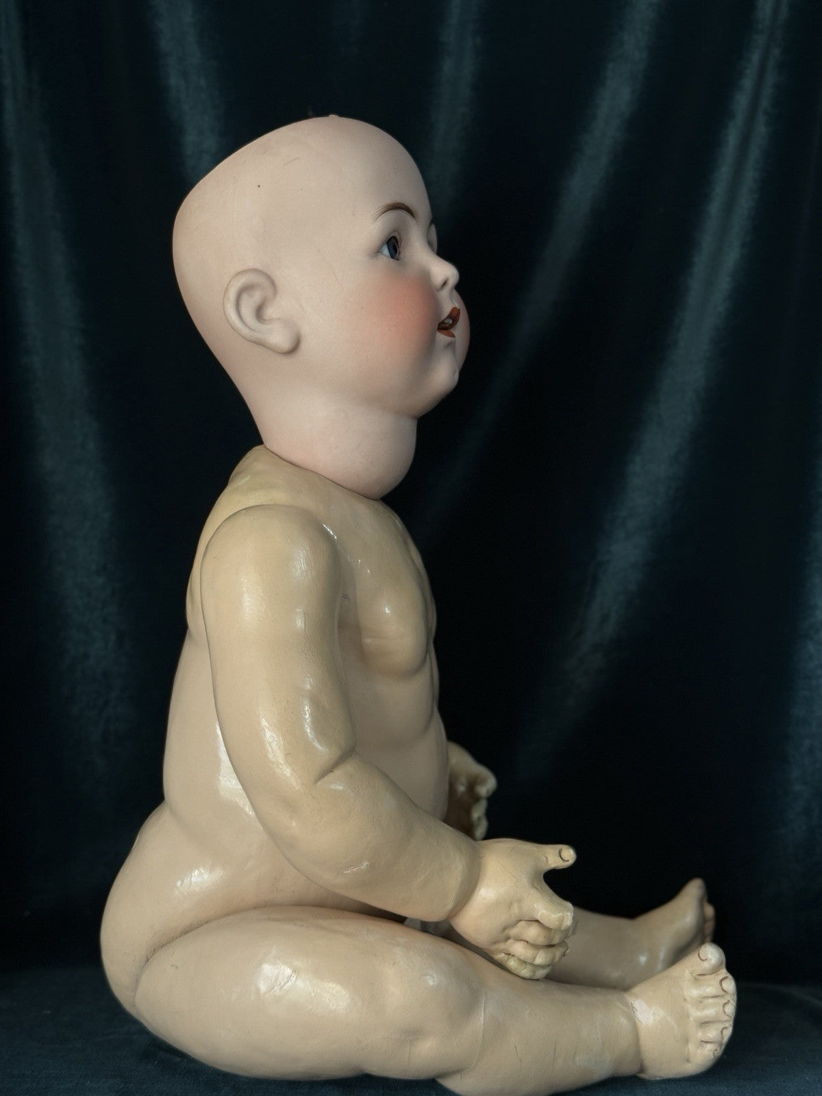Huge 28” Antique German Franz Schmidt Mold 1295 Baby Boy Doll Porcelain Head