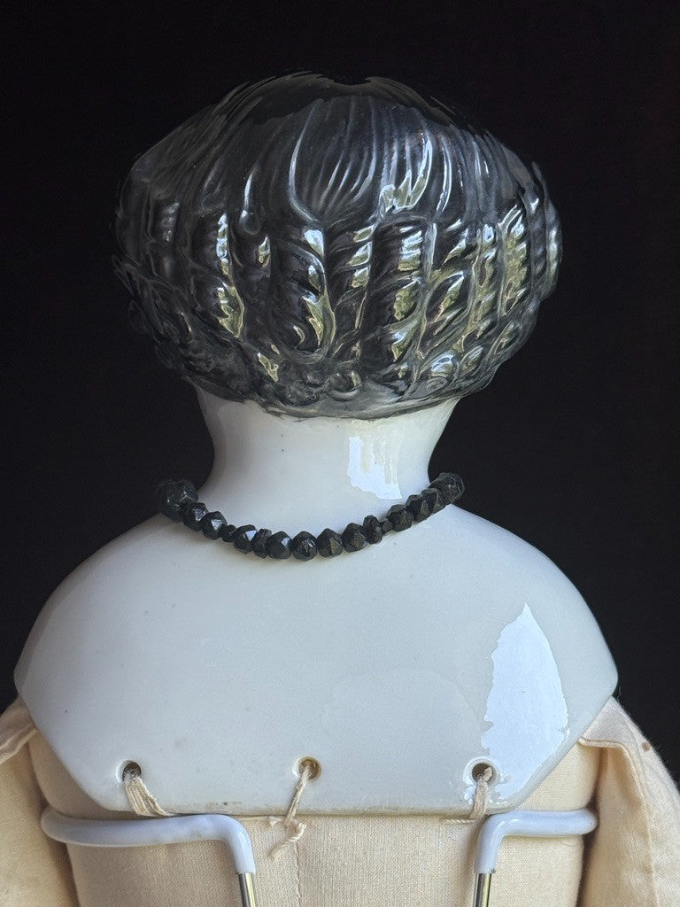 Large Vintage 28” Flat Top Brunette China Head Doll Made in Japan