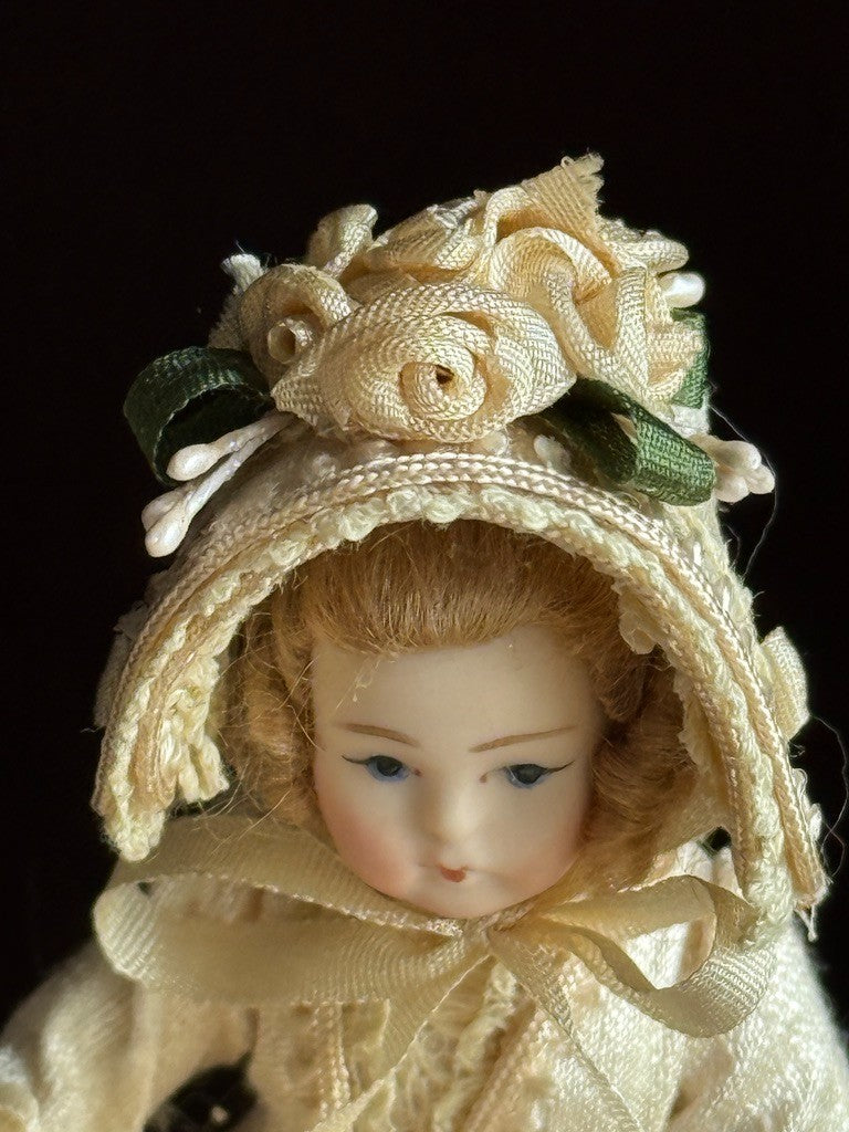 Miniature Artist 4” Porcelain Victorian Dollhouse Girl Doll