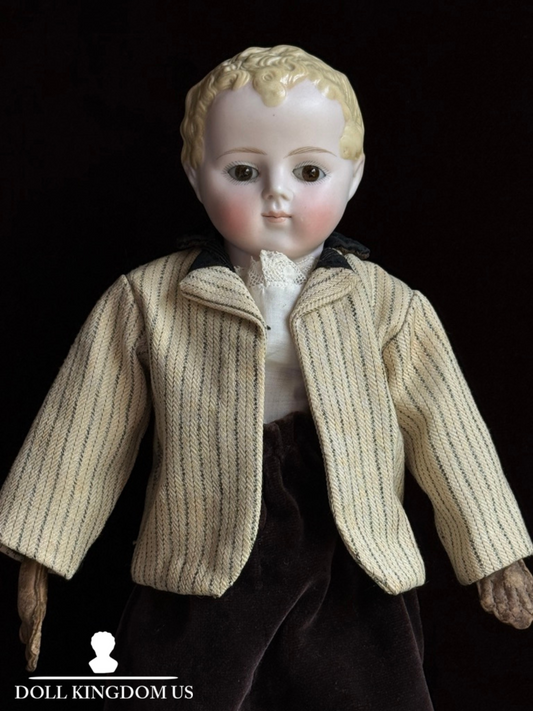 Rare Antique German 15” Alt Beck Gottschalck China Parian Bisque Doll Glass Eyes