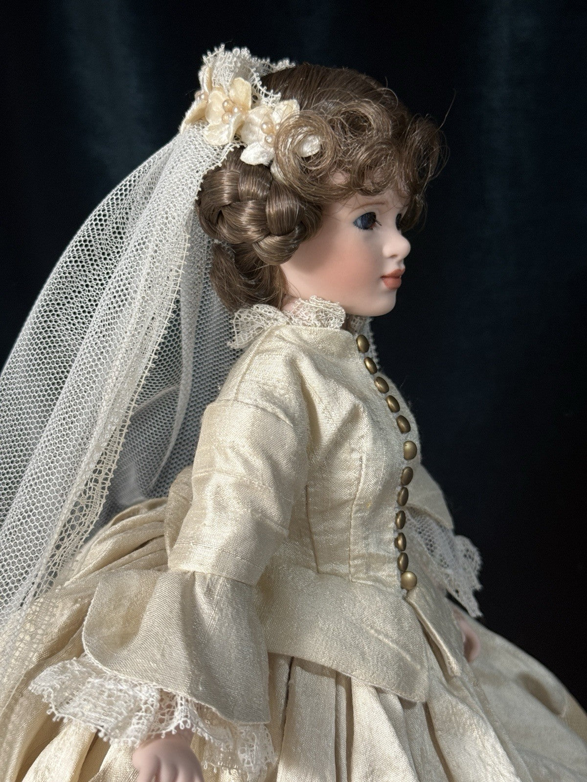 MIB Wendy Lawton “Meg’s Wedding” Wooden and Porcelain 15” Doll LE 175 COA/Tag