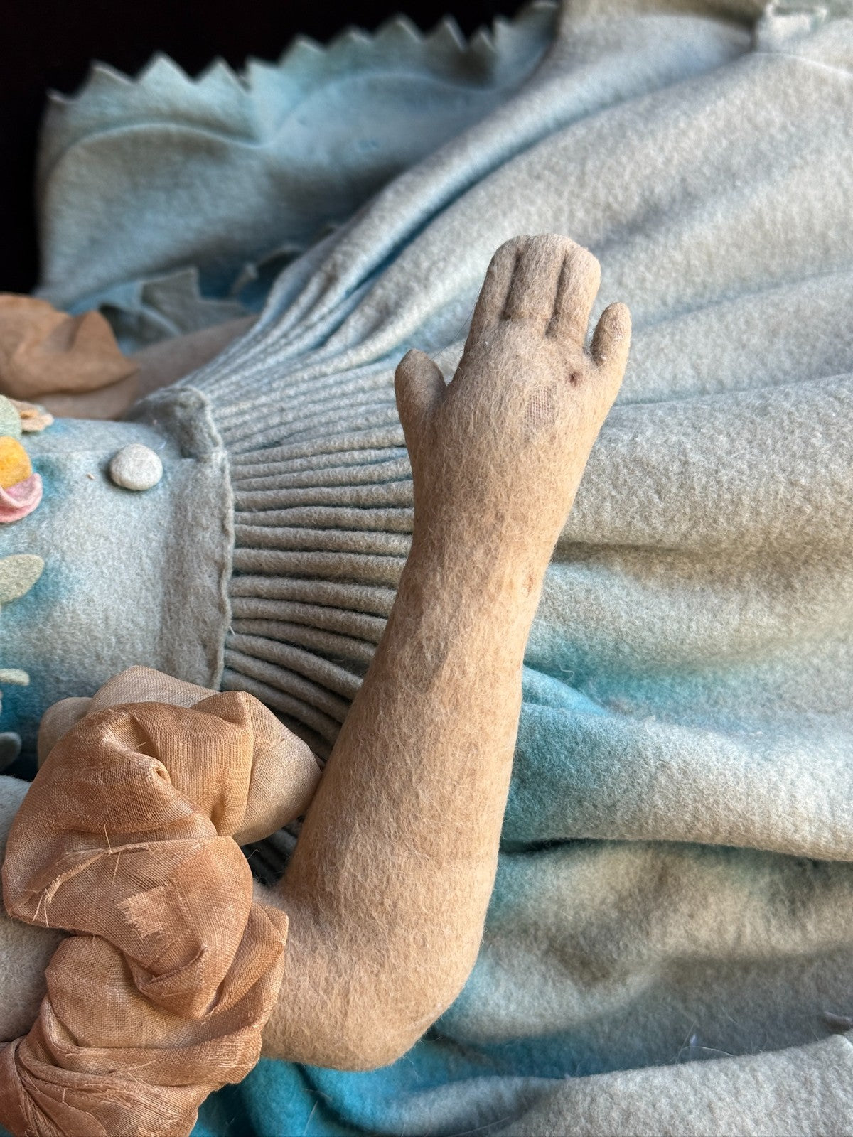 Vintage Italian 24.5” Lenci Artdeco French Boudoir Felt Cloth Character Doll