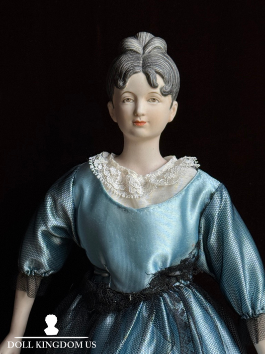 Vintage Porcelain Cloth 18.”5 Parian China Style Doll