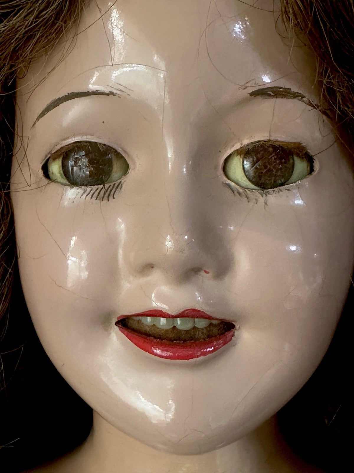 Large 24” Vintage 1940’s Composition  Deanna Durbin Doll by Ideal Company