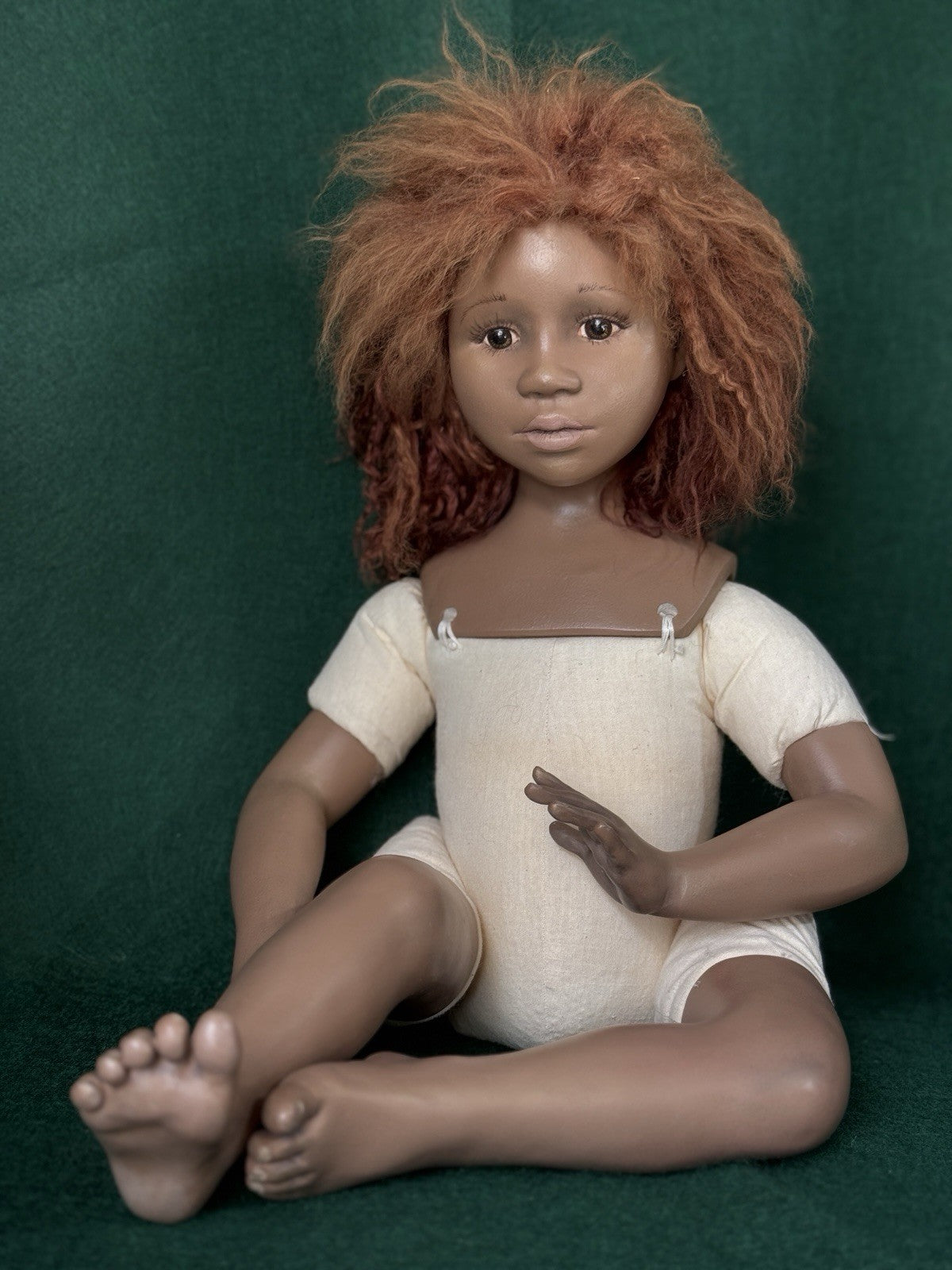 Artist Collectible Resin 19” Doll AA  “Hattie” By Pat Thompson Vlasta Dolls Tag