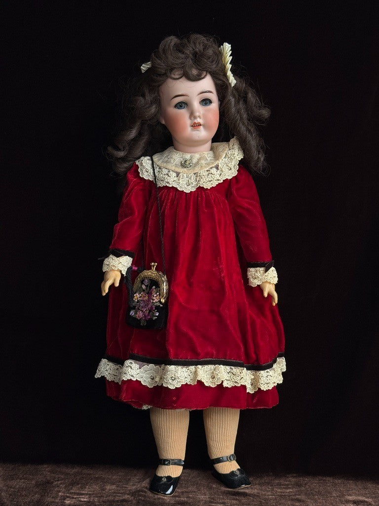 Antique German 22” Goebel B3 Bisque Head Composition Body Doll