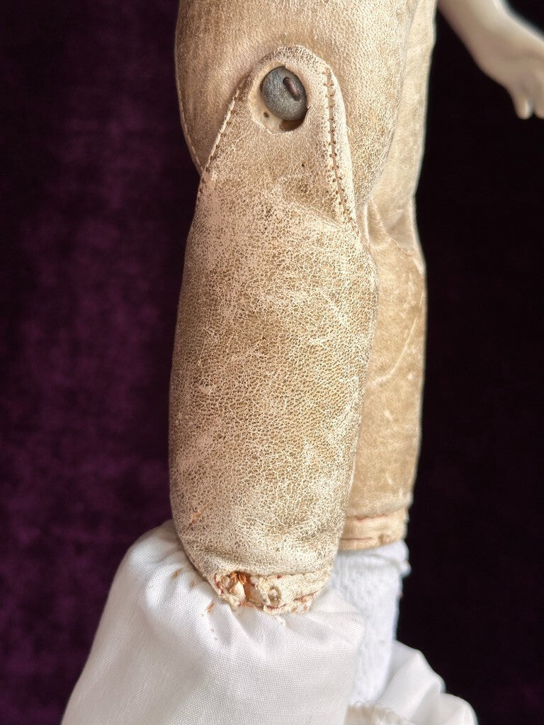 Rare Antique German 20.5” Alice Hairdo Headband and Snood China Head Doll