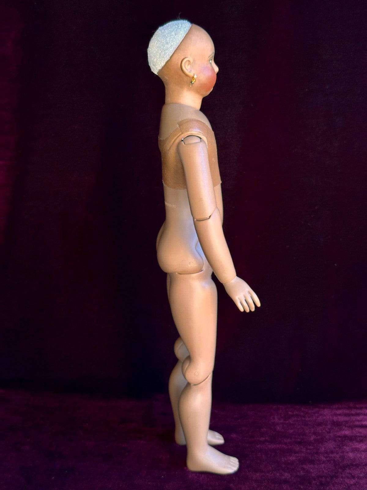 Rare 15” Dark Complexion Porcelain Repro of Antique French Huret Fashion Doll