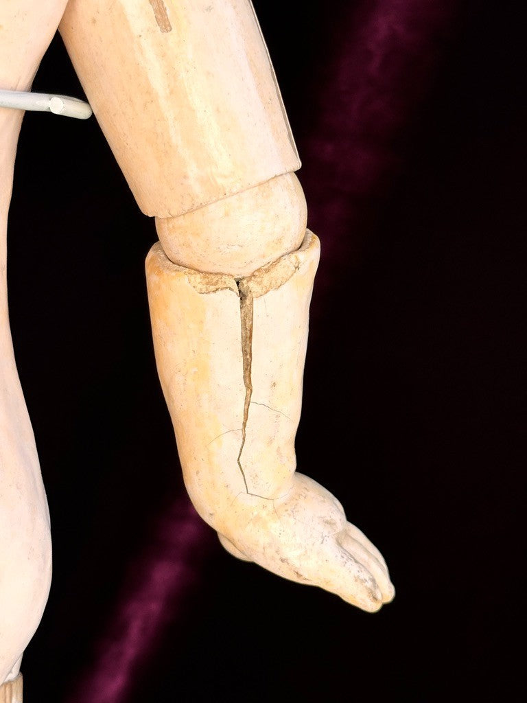 Antique German 20.5” Sonnenberg 117 Belton Type Closed Mouth Bisque Head Doll