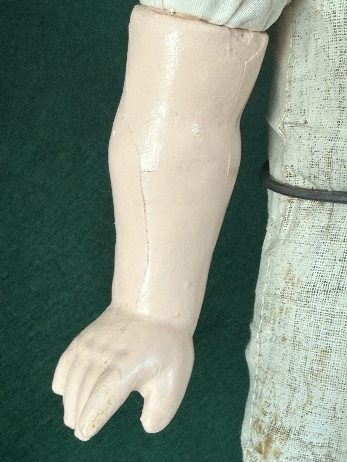 Antique German Paper Mache 24” Doll with Glass Eyes