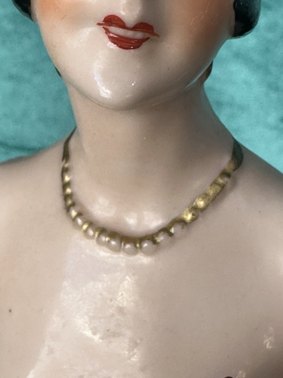 Antique German Art Deco Flapper Pin Cushion Half 5 1/2” Doll