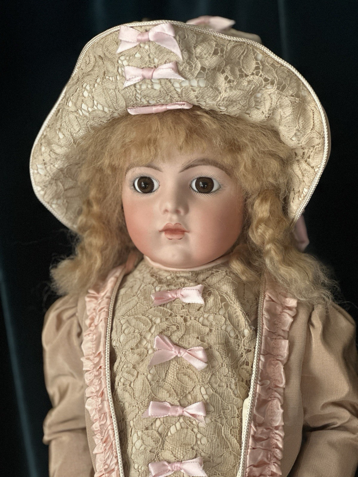 Vintage Artist Reproduction of Antique French Bru Jne 27” Doll Porcelain Head