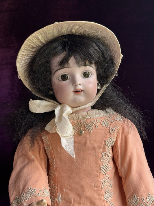 Large Antique French 29” Francis Gaultier Scroll Mark Bisque Head Bebe Doll