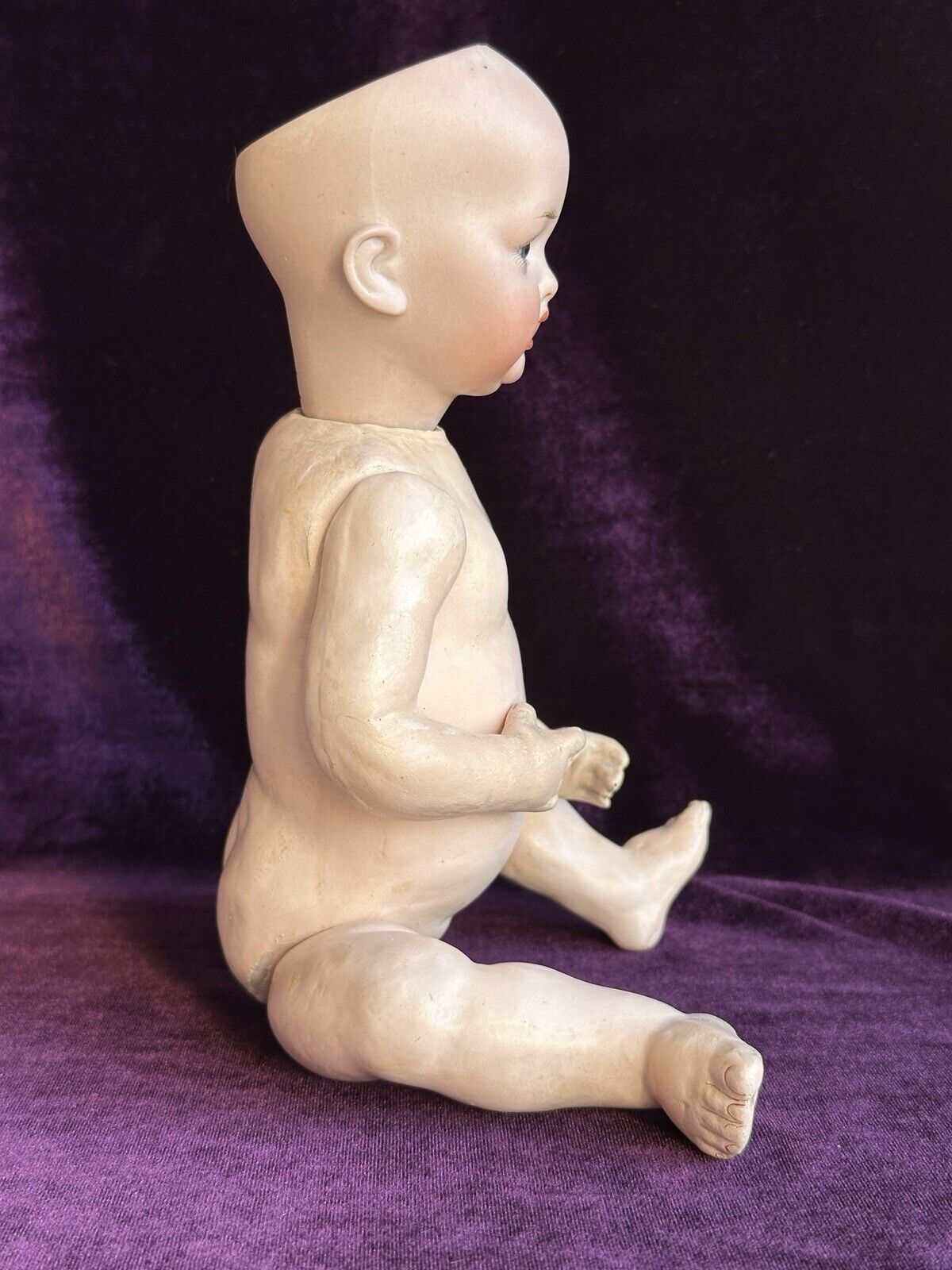 Rare Antique German 11.5” Kley Hahn 160 Open/Closed Mouth Bisque Head Baby Doll