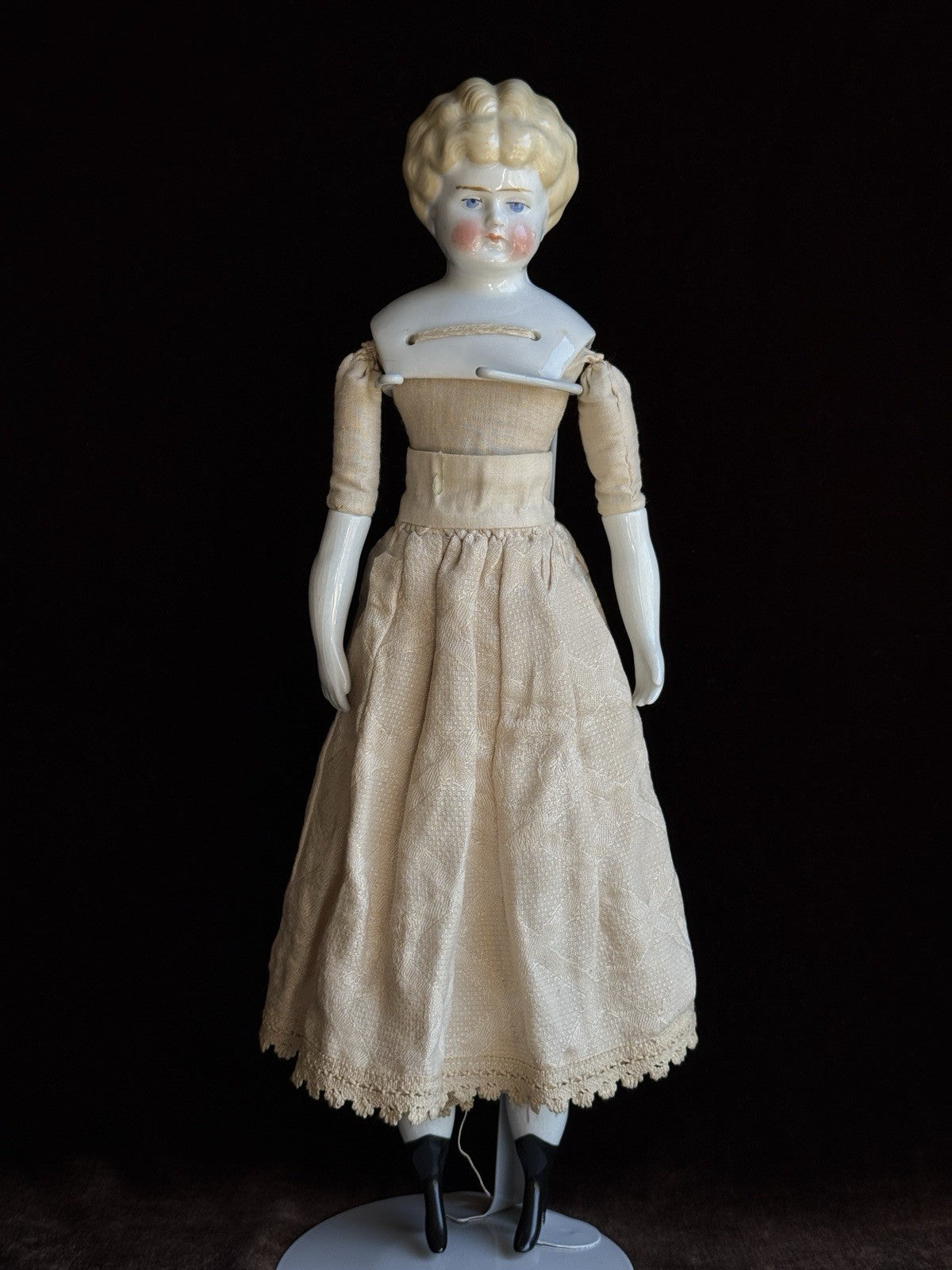 Antique German Hertwig 14.5” China Head Doll