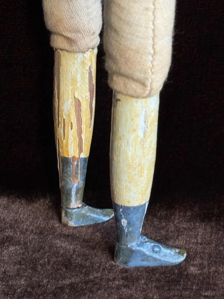 Early Antique English / German (?) Primitive 15" Carved Wooden Doll