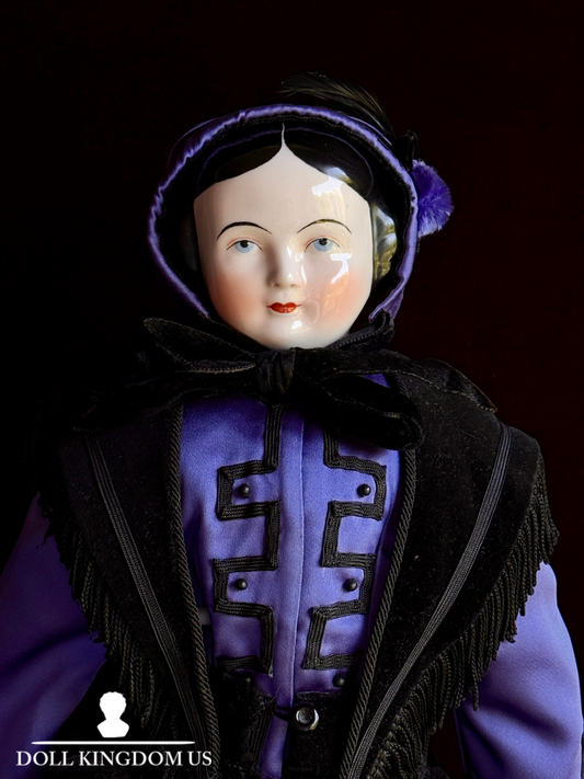 Porcelain 22” Reproduction of Antique Covered Wagon China Doll by Clara Wade