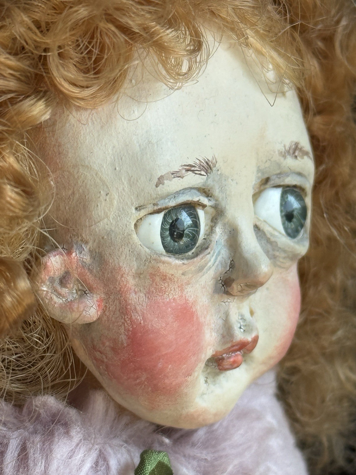 OOAK Contemporary 10.5” Lithuanian Artist Mixed Media Girl Doll with Stand & Tag
