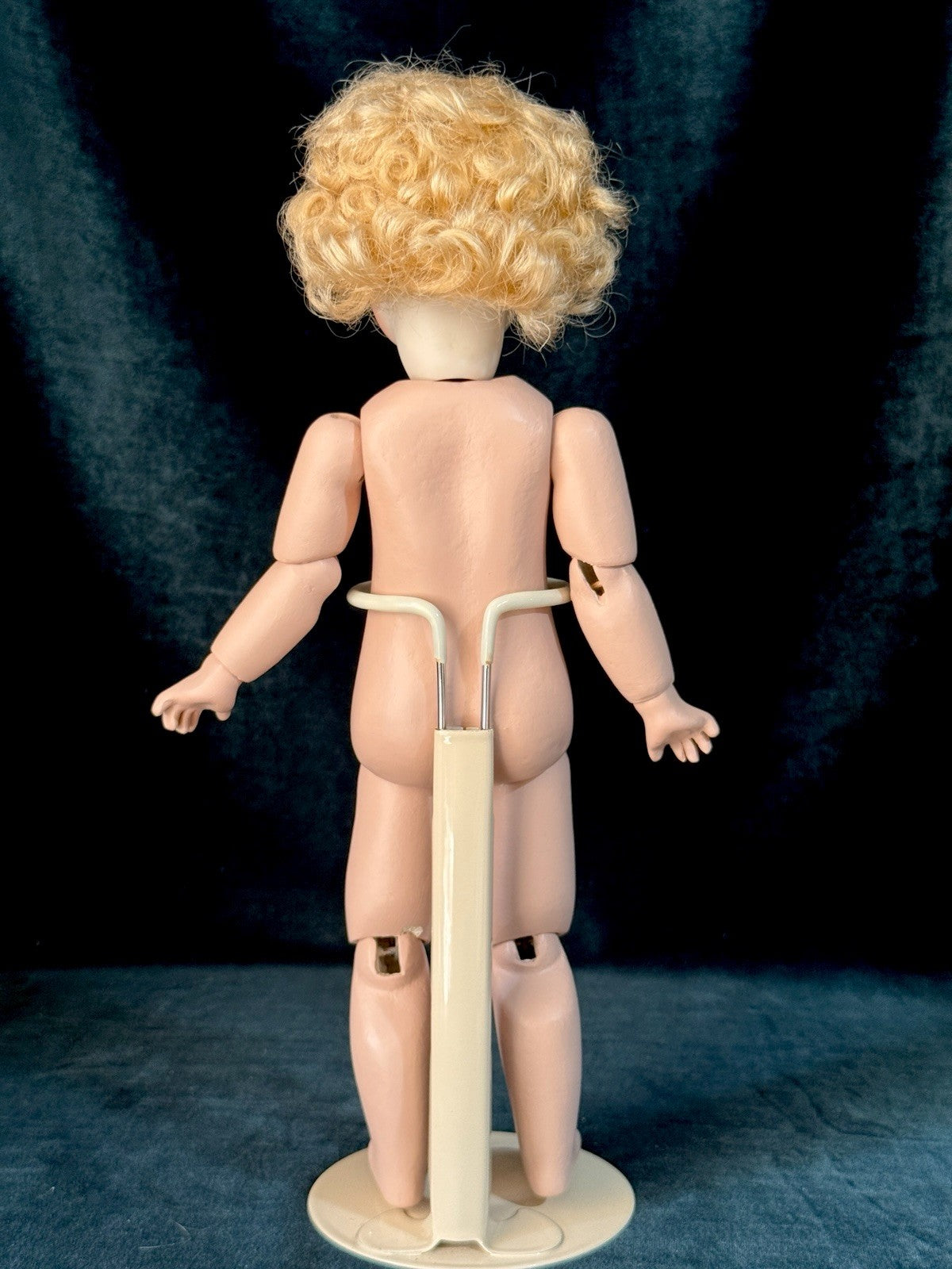 Porcelain/Composition 11” Reproduction of Antique French Bleuette Doll Blonde