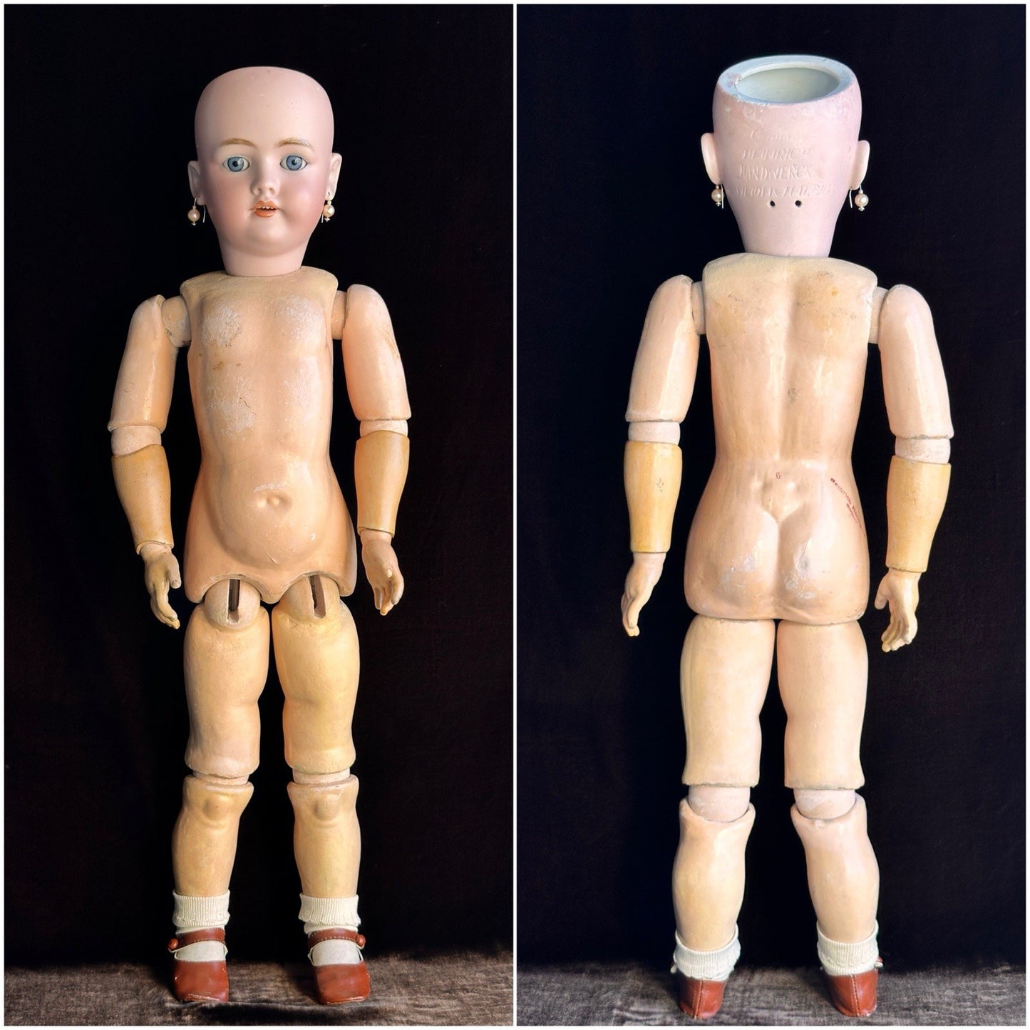 Antique German 30” Simon Halbig Heinrich  Handwerck Bisque Head Doll