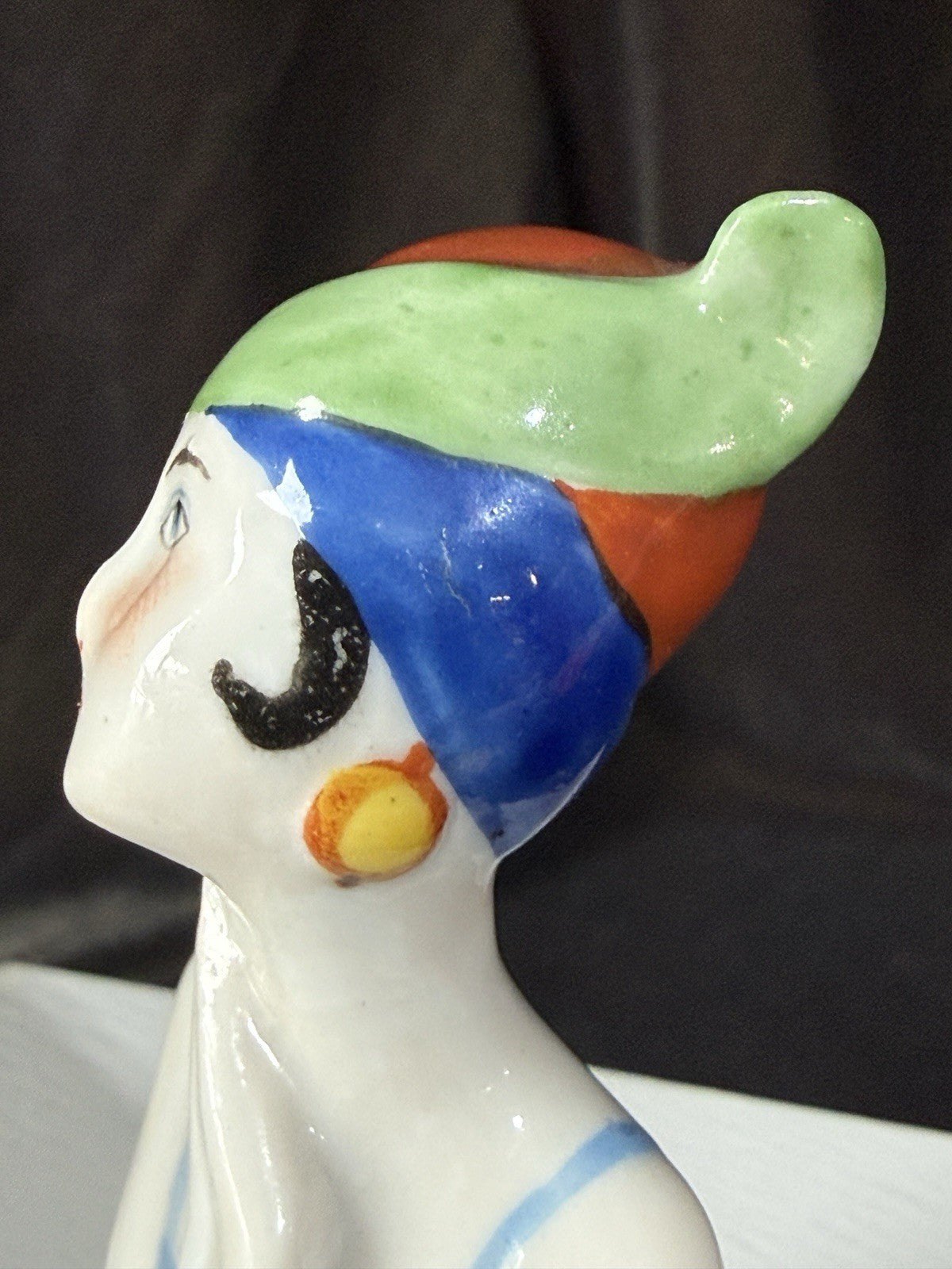 Antique German Art Deco Flapper Pin Cushion 4” Half Doll
