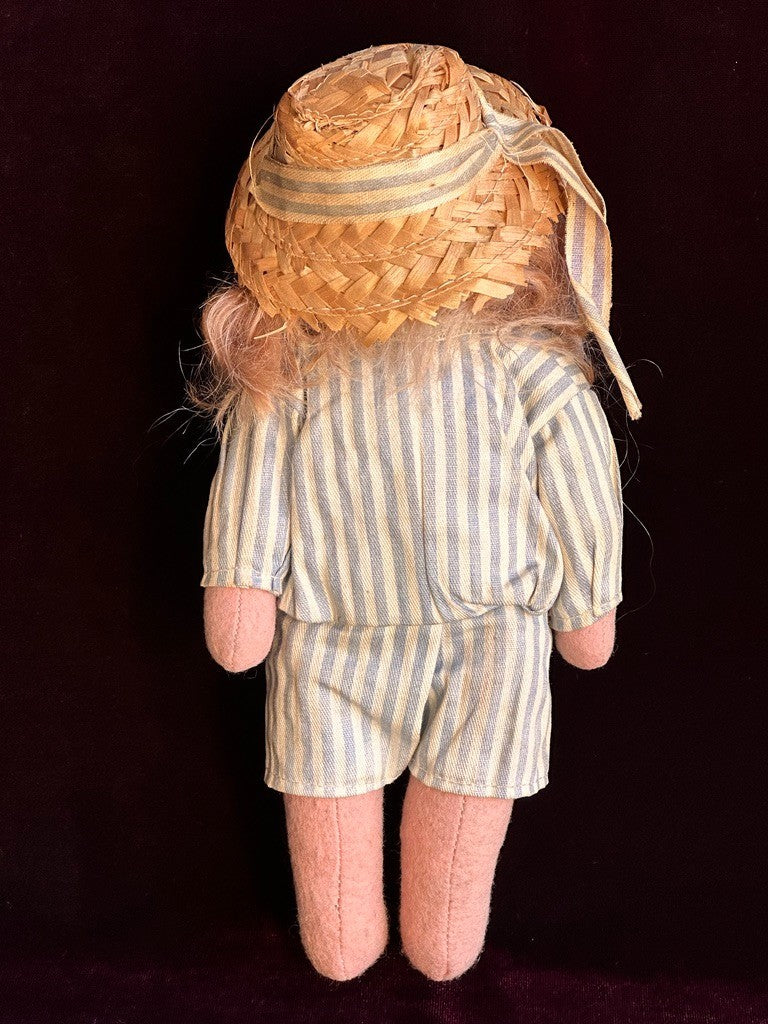 Antique German 9.5" Hug Me Kiddie Felt Composition Face Mask Googly Eyes Doll