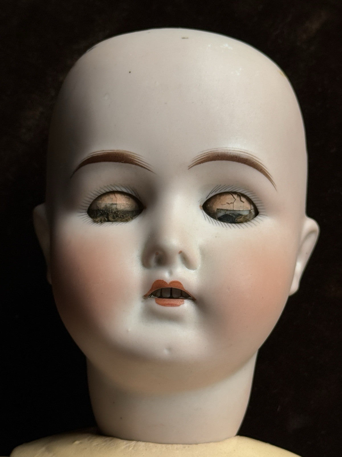 Antique German 22” Goebel B4 Bisque Head Composition Body Doll
