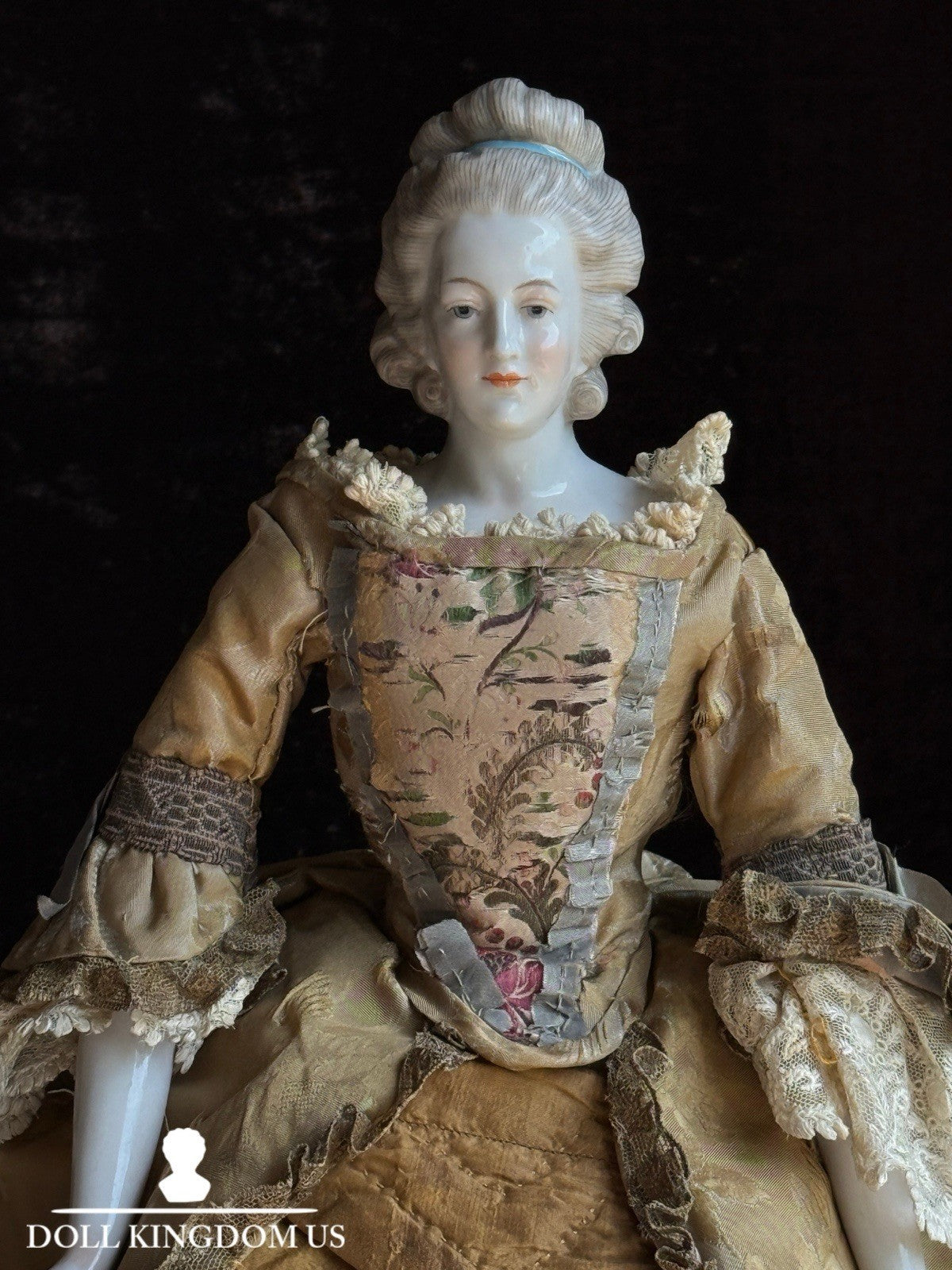 Rare Antique German 14” Kister Lady Fashion Porcelain China Head Doll