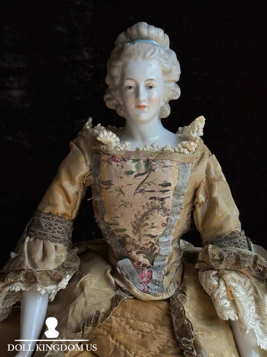Rare Antique German 14” Kister Lady Fashion Porcelain China Head Doll