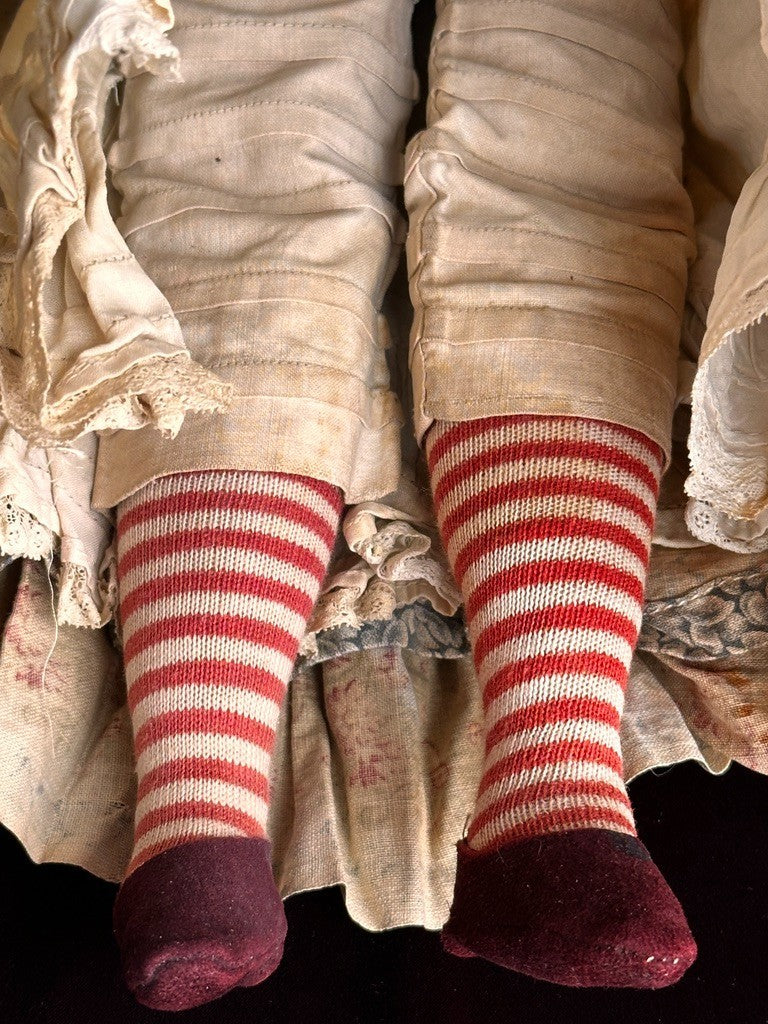 Antique German 18.5” Flat Top Highbrow China Shoulder Head Doll