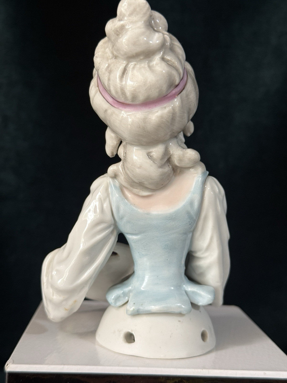 Antique German Porcelain GALLUBA & HOFMANN 5 1/2” Half Doll Pin Cushion