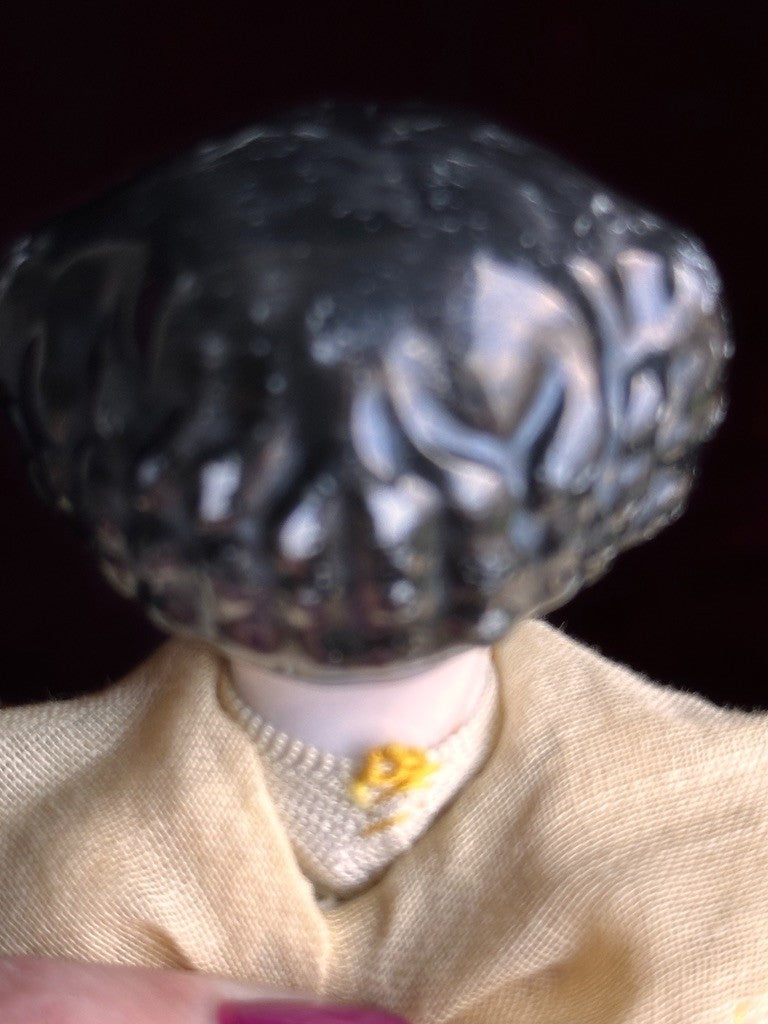 Antique German Cabinet Size 9.75” Flat Top China Shoulder Head Doll