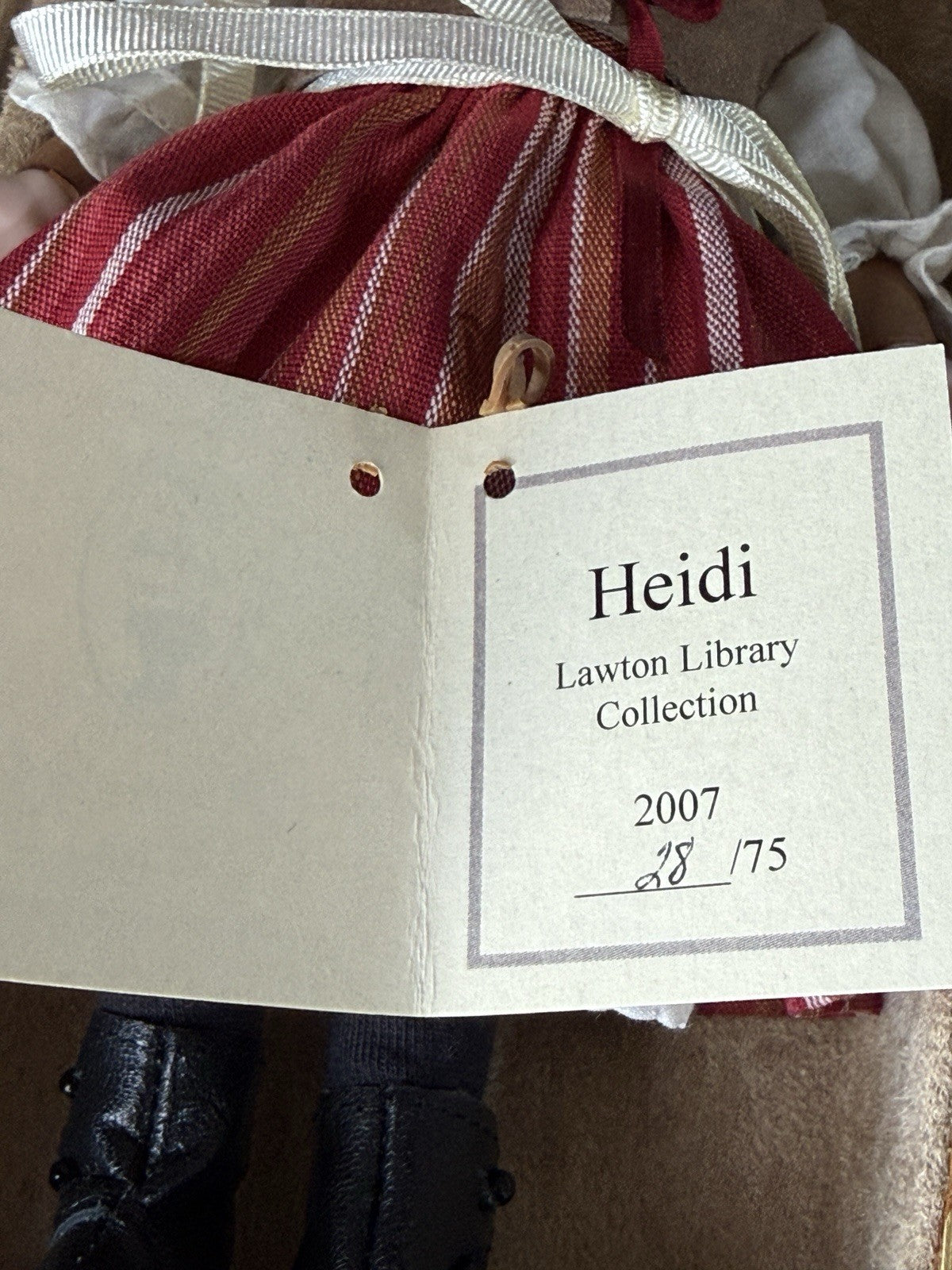 MIB Wendy Lawton “Heidi” Wooden Jointed/Porcelain 9” Doll LE 75 Box/COA/Tag