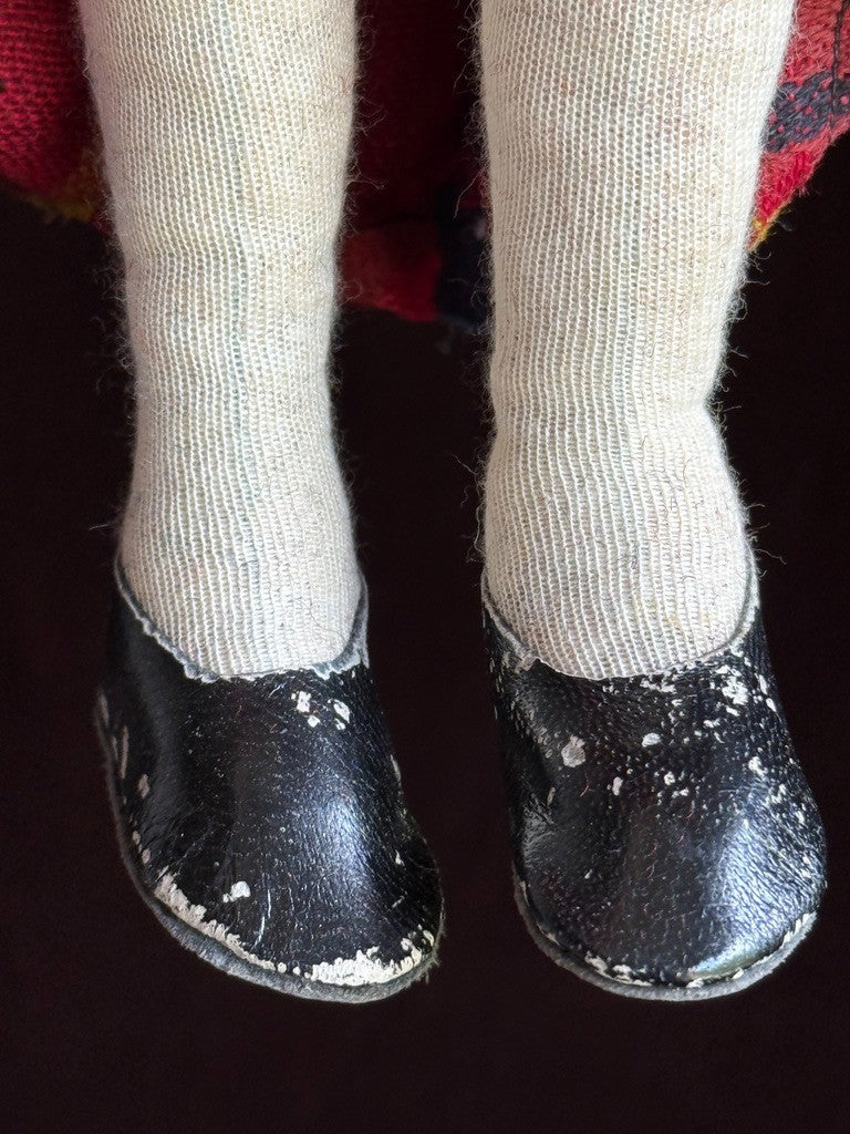 Unidentified Vintage 11.5" Oil Painted Cloth Character Doll