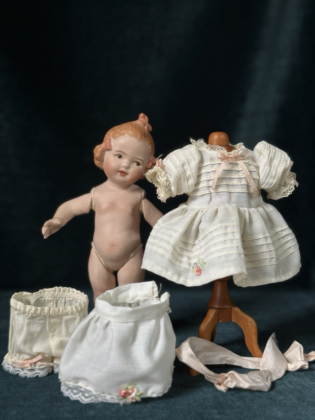 Reproduction Of German Gebruder Heubach All-Bisque Coquette Mold 10490 7.5” Doll