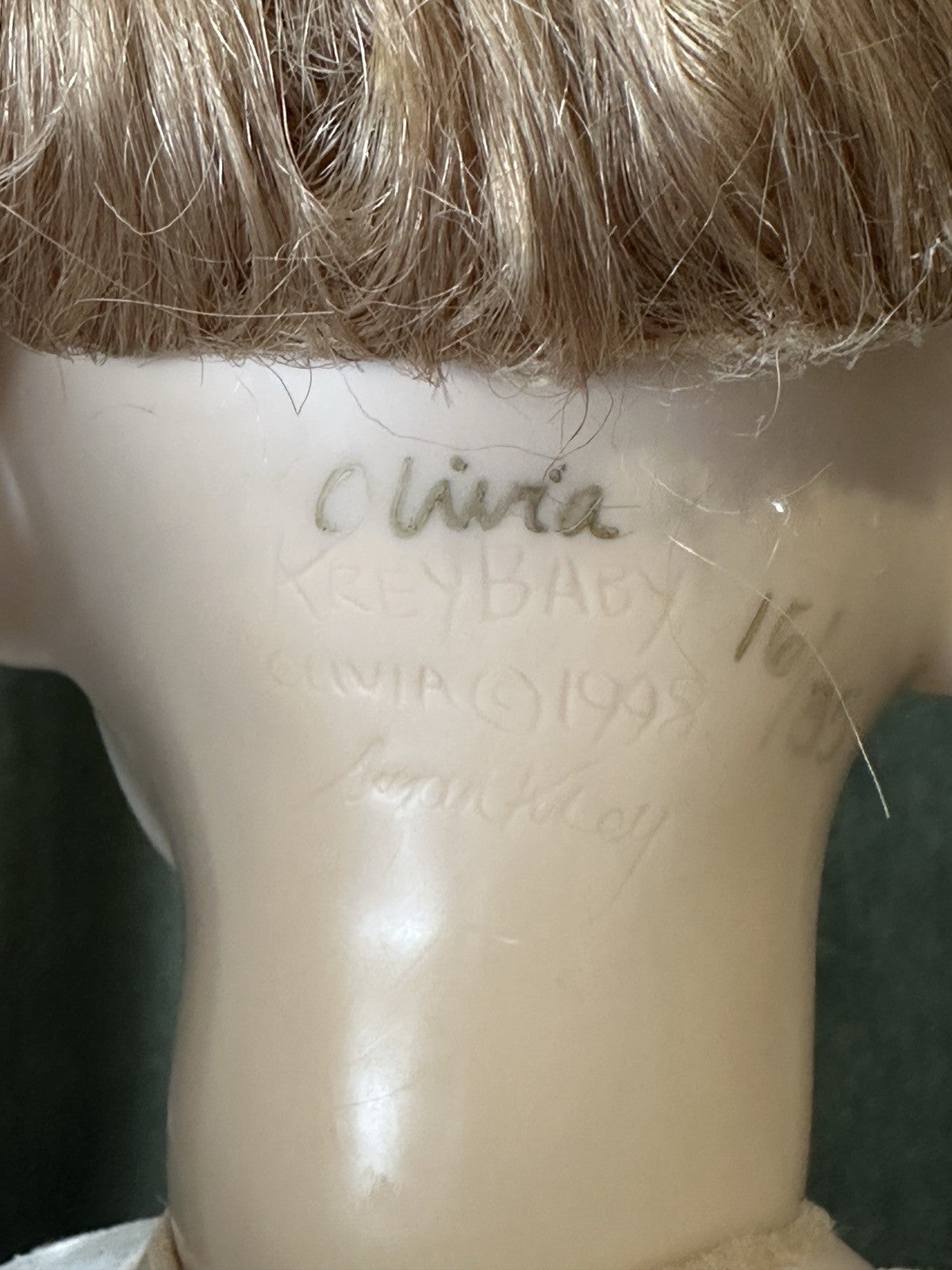 Collectible Artist Susan Krey Baby 29” Doll “Olivia” Wax Over Porcelain  LE 35