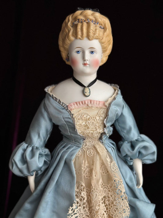 Rare Antique German 21” Bisque Parian China Fashion Doll