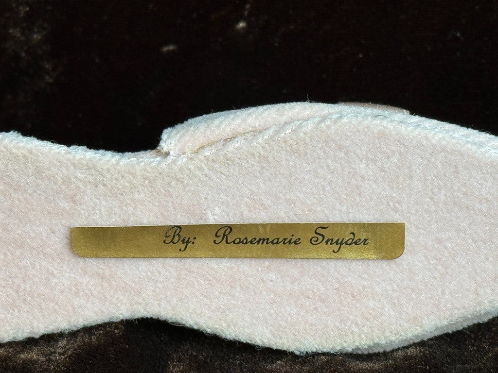 Miniature Porcelain China Doll Display Set in Velvet Shoe by Rosemarie Snyder