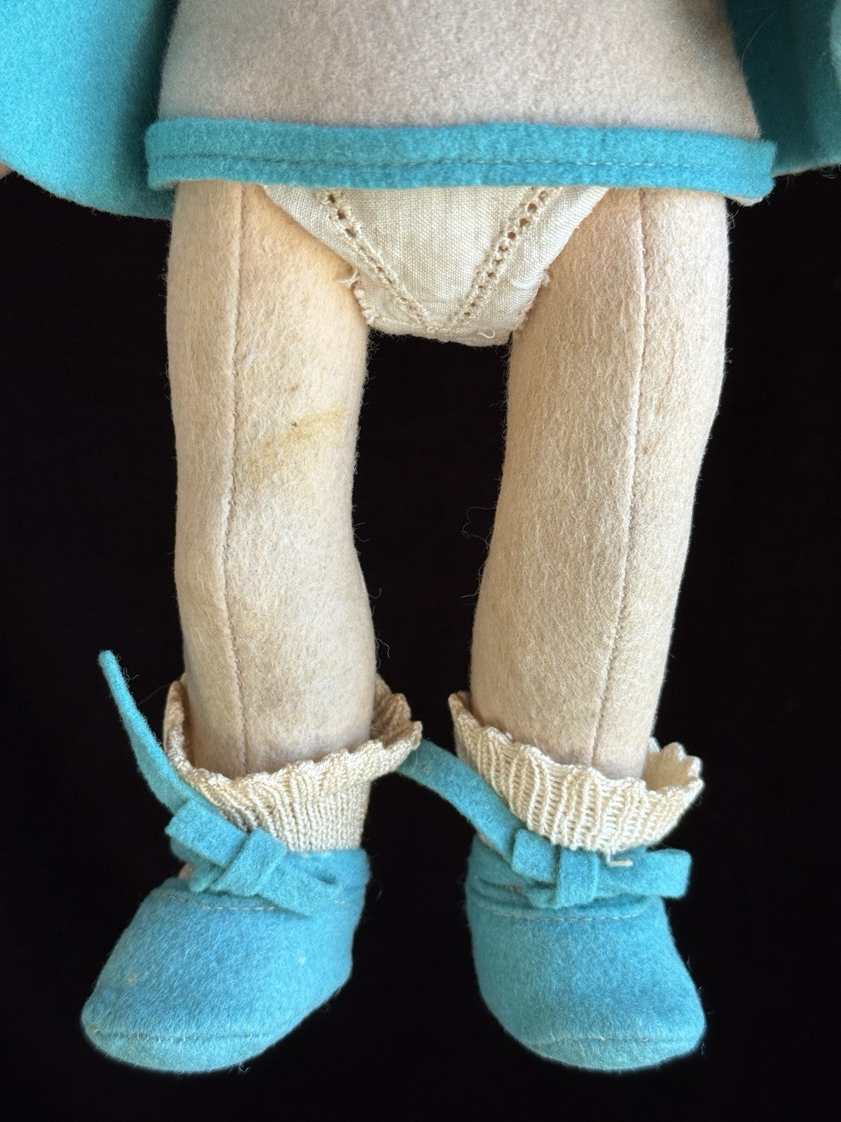 Vintage Italian 12” Lenci 111 Felt Cloth Character Doll