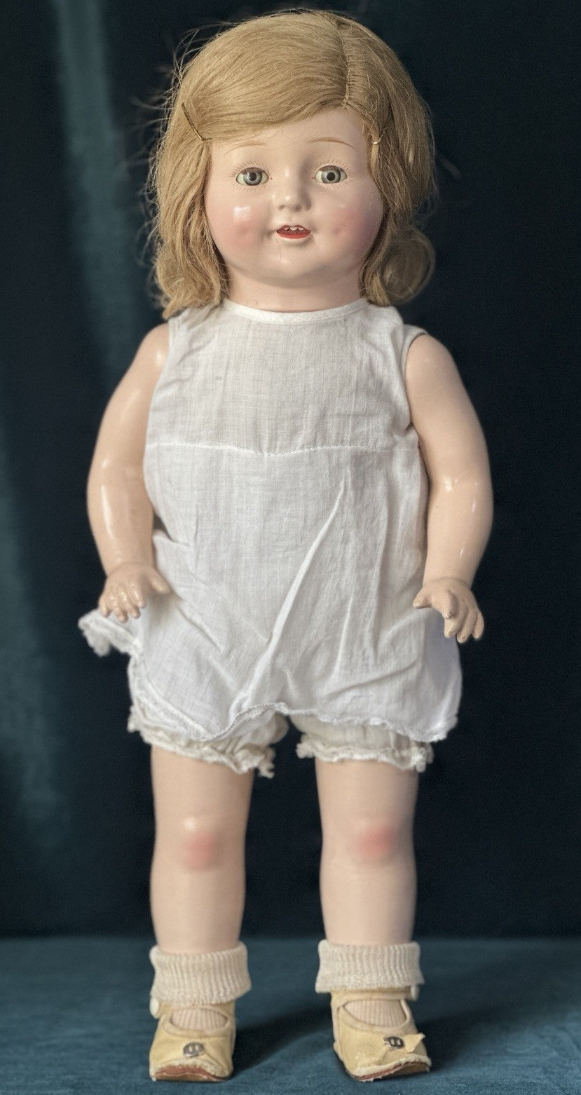 Vintage American E.I.H Horsman Composition 19” Mama Doll All Original Outfit