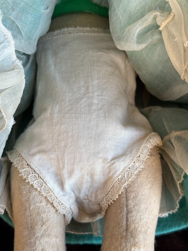 Vintage Italian 13” Lenci 70 (?) Felt Cloth Character Girl Doll